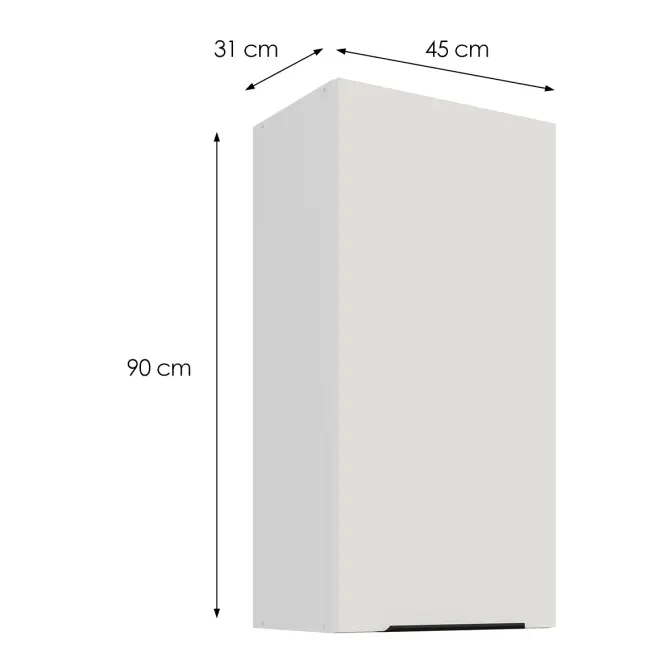 Kuchynská skrinka Aria-WH/WH anti fingerprint 45G-90 1F