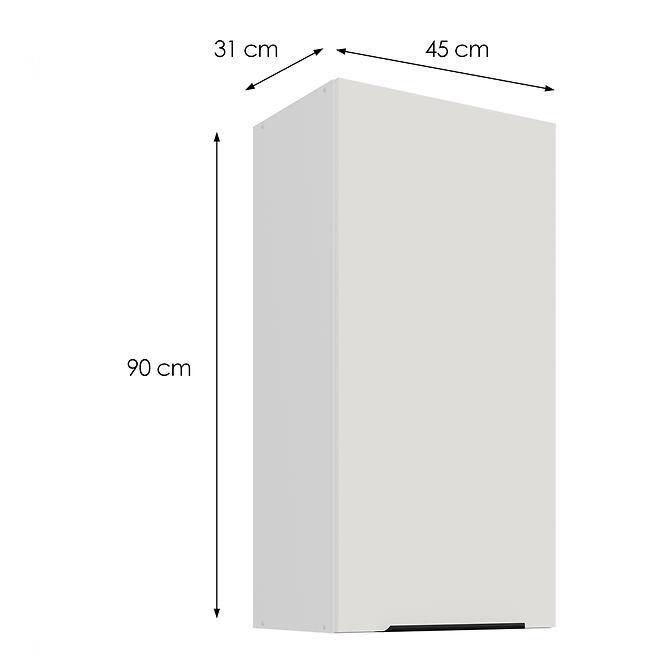 Kuchynská skrinka Aria-WH/WH anti fingerprint 45G-90 1F,3