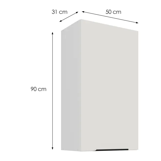 Kuchynská skrinka Aria-WH/WH anti fingerprint 50G-90 1F