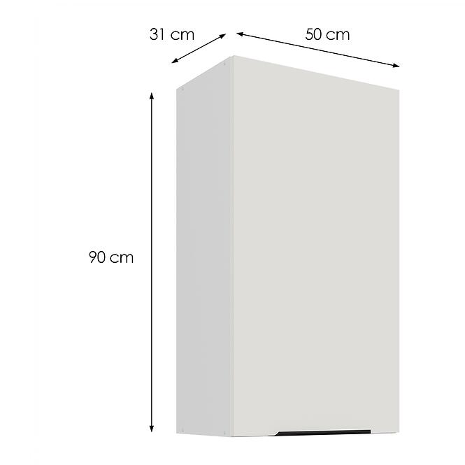 Kuchynská skrinka Aria-WH/WH anti fingerprint 50G-90 1F,3