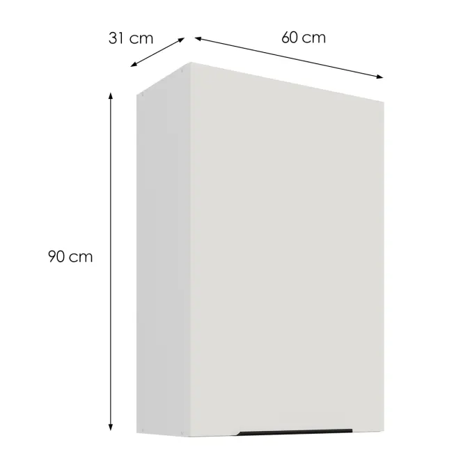 Kuchynská skrinka Aria-WH/WH anti fingerprint 60G-90 1F