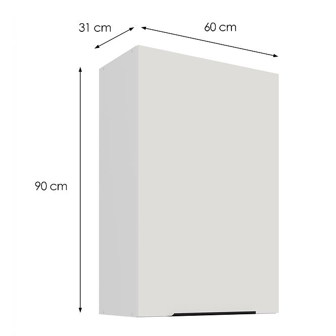 Kuchynská skrinka Aria-WH/WH anti fingerprint 60G-90 1F,3