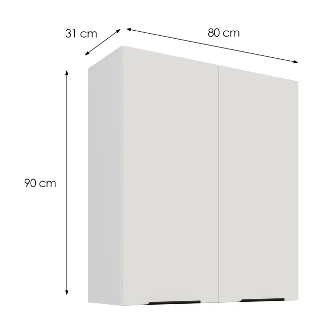 Kuchynská skrinka Aria-WH/WH anti fingerprint 80G-90 2F