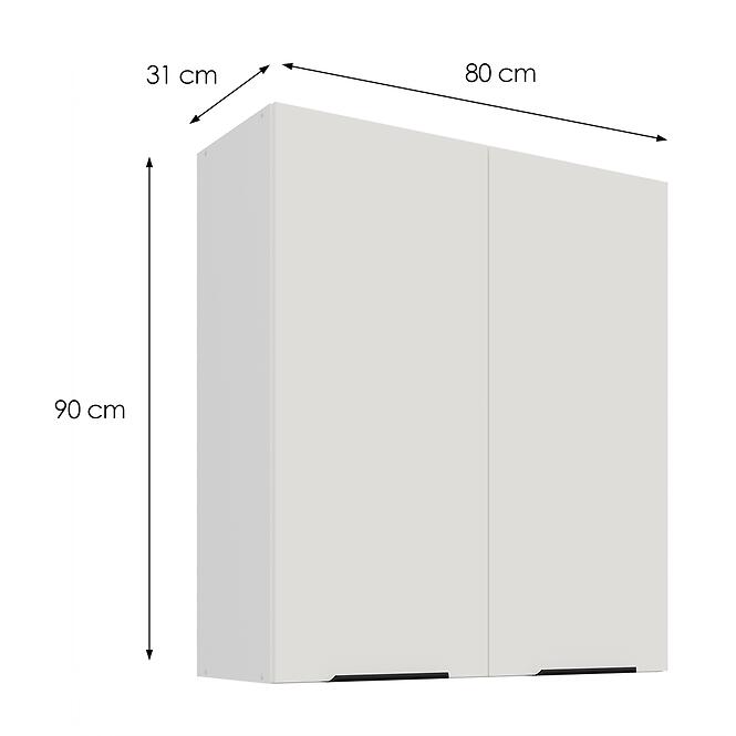 Kuchynská skrinka Aria-WH/WH anti fingerprint 80G-90 2F