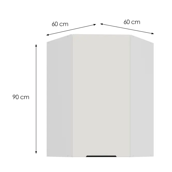 Kuchynská skrinka Aria-WH/WH anti fingerprint 60X60 GN-90 1F (45°)