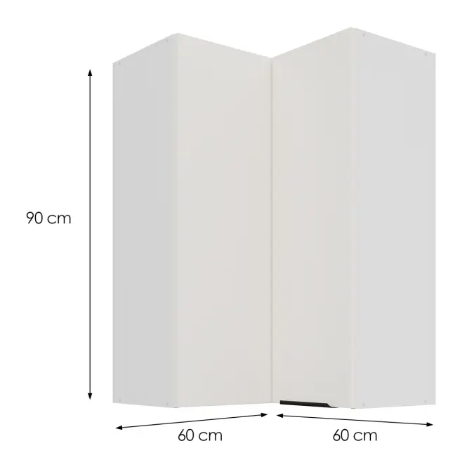 Kuchynská skrinka Aria-WH/WH anti fingerprint 60X60 GN-90 2F (90°)