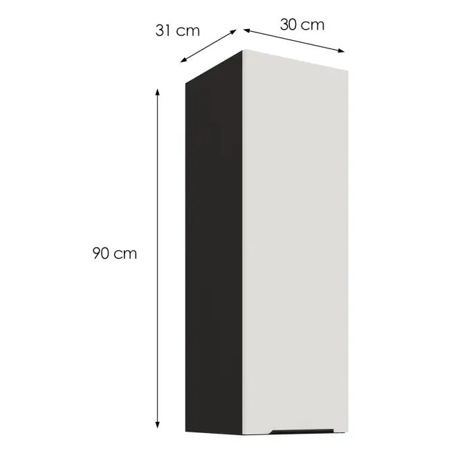 Kuchynská skrinka Aria-WH/BL anti fingerprint 30G-90 1F