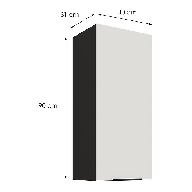Kuchynská skrinka Aria-WH/BL anti fingerprint 40G-90 1F
