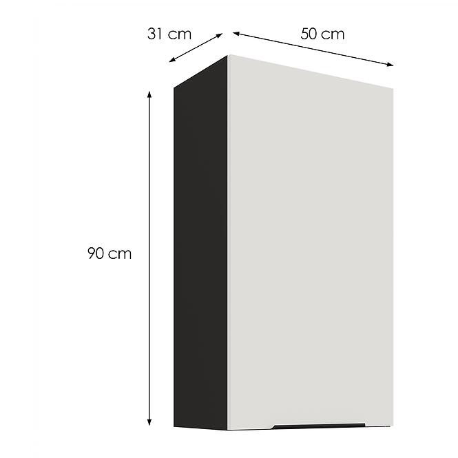 Kuchynská skrinka Aria-WH/BL anti fingerprint 50G-90 1F