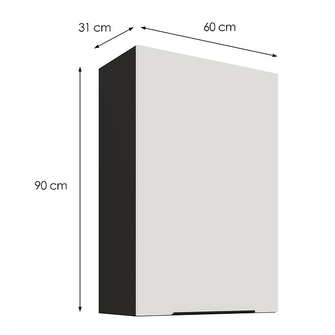 Kuchynská skrinka Aria-WH/BL anti fingerprint 60G-90 1F