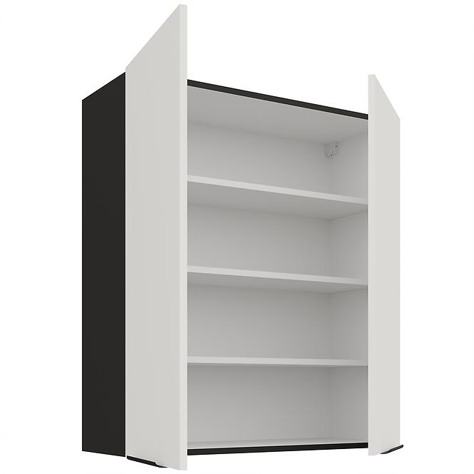 Kuchynská skrinka Aria-WH/BL anti fingerprint 80G-90 2F,2