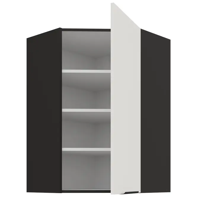 Kuchynská skrinka Aria-WH/BL anti fingerprint 60X60 GN-90 1F (45°)