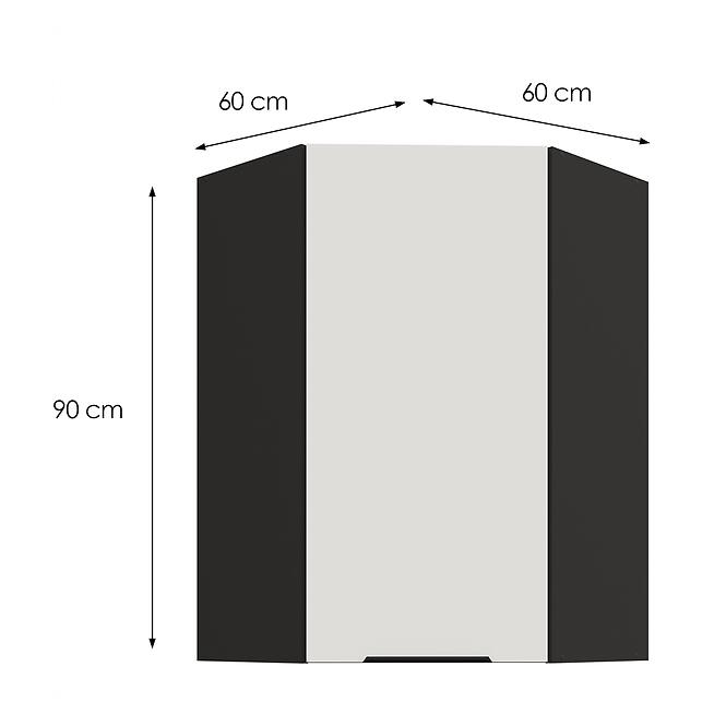 Kuchynská skrinka Aria-WH/BL anti fingerprint 60X60 GN-90 1F (45°)