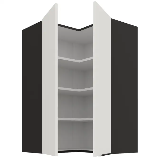 Kuchynská skrinka Aria-WH/BL anti fingerprint 60X60 GN-90 2F (90°)