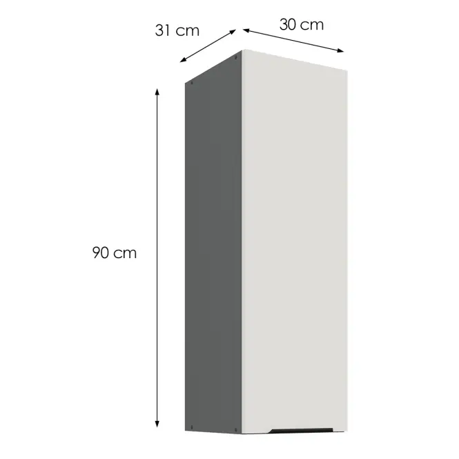 Kuchynská skrinka Aria-WH/ANT anti fingerprint 30G-90 1F