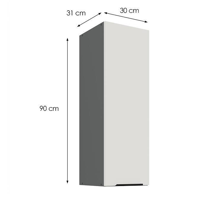 Kuchynská skrinka Aria-WH/ANT anti fingerprint 30G-90 1F