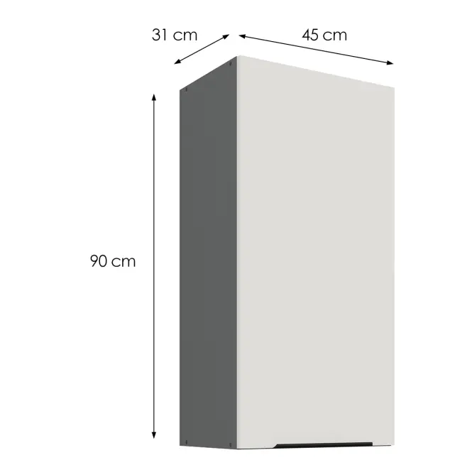 Kuchynská skrinka Aria-WH/ANT anti fingerprint 45G-90 1F