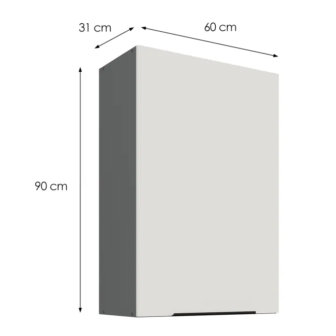 Kuchynská skrinka Aria-WH/ANT anti fingerprint 60G-90 1F