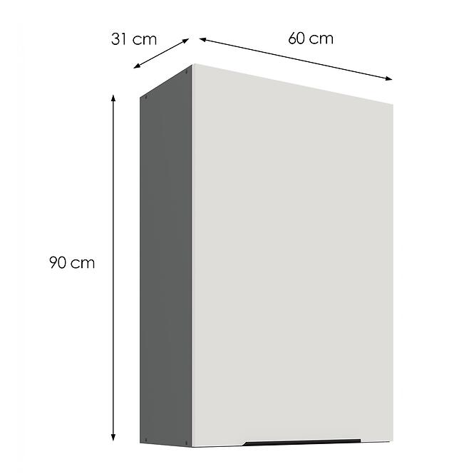 Kuchynská skrinka Aria-WH/ANT anti fingerprint 60G-90 1F,3