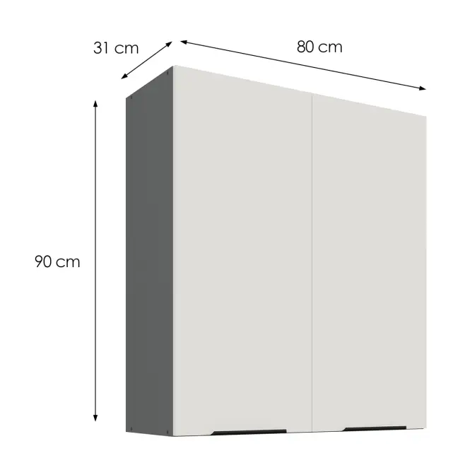 Kuchynská skrinka Aria-WH/ANT anti fingerprint 80G-90 2F