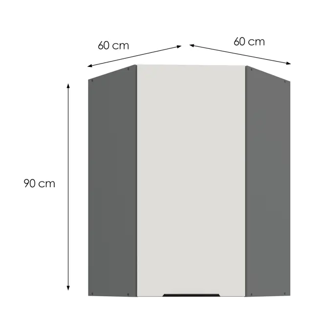 Kuchynská skrinka Aria-WH/ANT anti fingerprint 60X60 GN-90 1F (45°)
