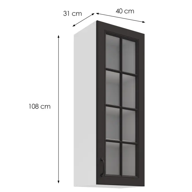 Kuchynská skrinka Stilo grafit mat/biela 40GS-108 1F