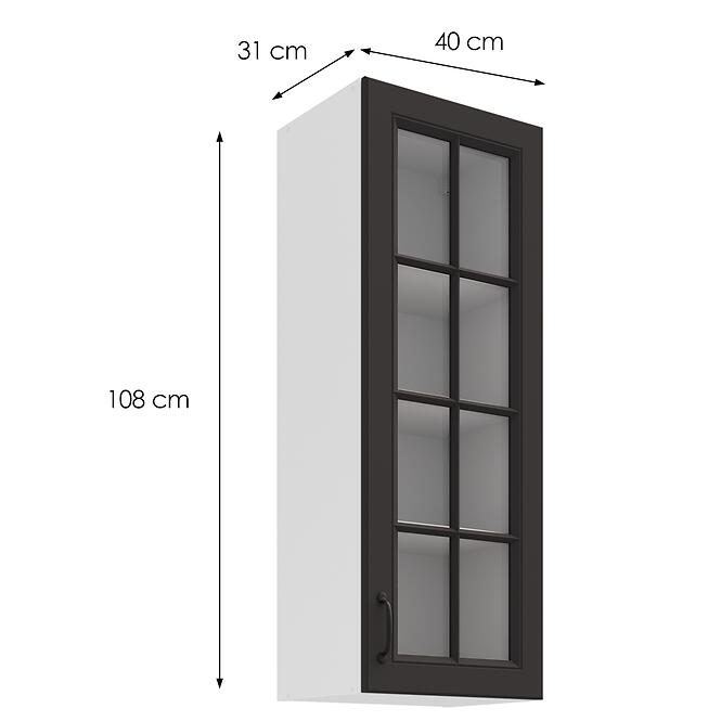 Kuchynská skrinka Stilo grafit mat/biela 40GS-108 1F,3