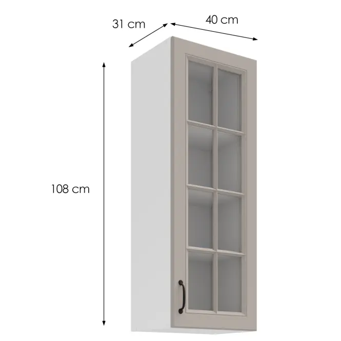 Kuchynská skrinka Stilo claygrey/biela 40GS-108 1F