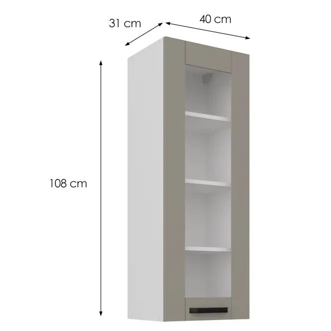 Kuchynská skrinka Luna claygrey/biela 40GS-108 1F