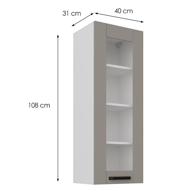 Kuchynská skrinka Luna claygrey/biela 40GS-108 1F