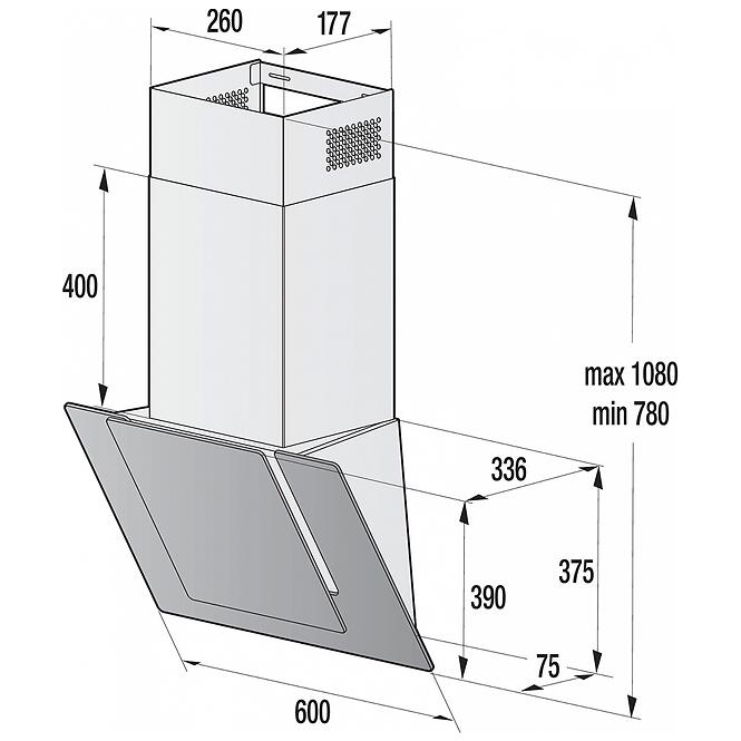 Nástenný digestor Mora čierny OVG 648 GB