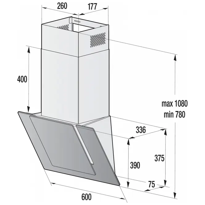 Nástenný digestor Mora čierny OVG 648 GB,2