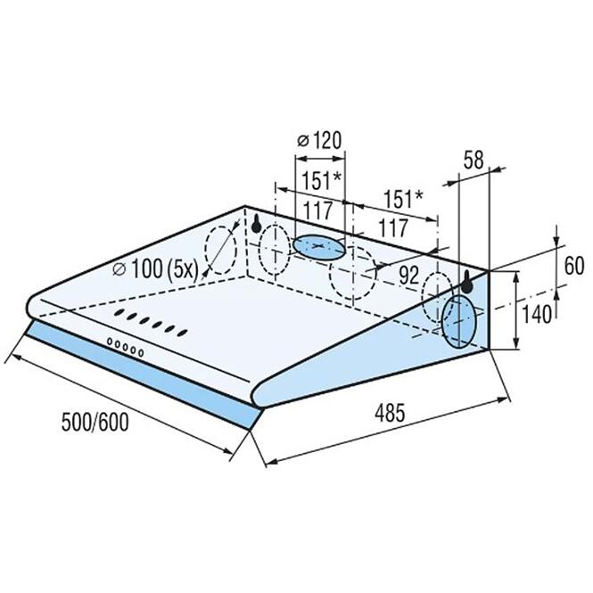 Univerzálny digestor Mora biely OP 540 W