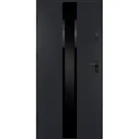 Dvere vchodové Neptun 90 L antracit čierna inox/grafitové