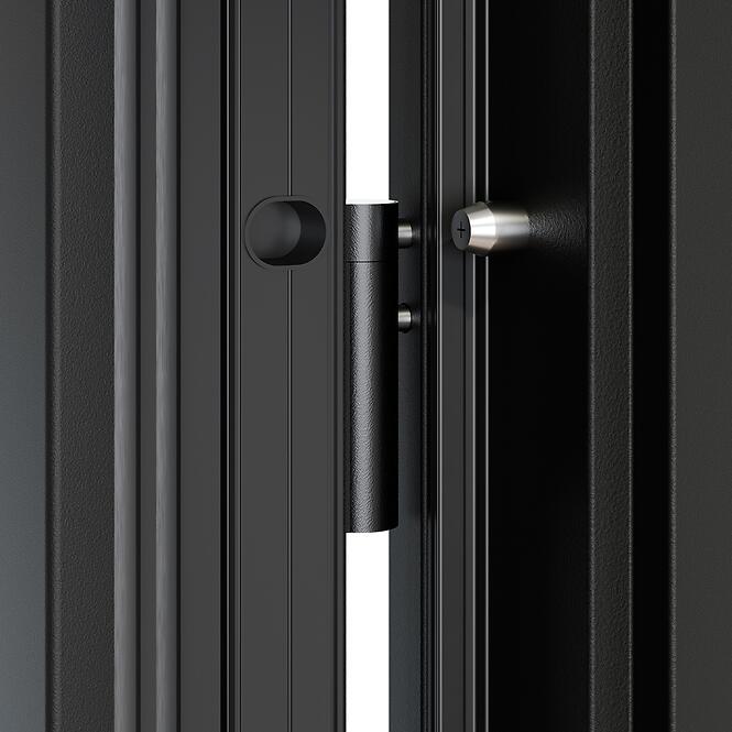 Dvere vchodové Neptun 90 L antracit čierna inox/grafitové,5
