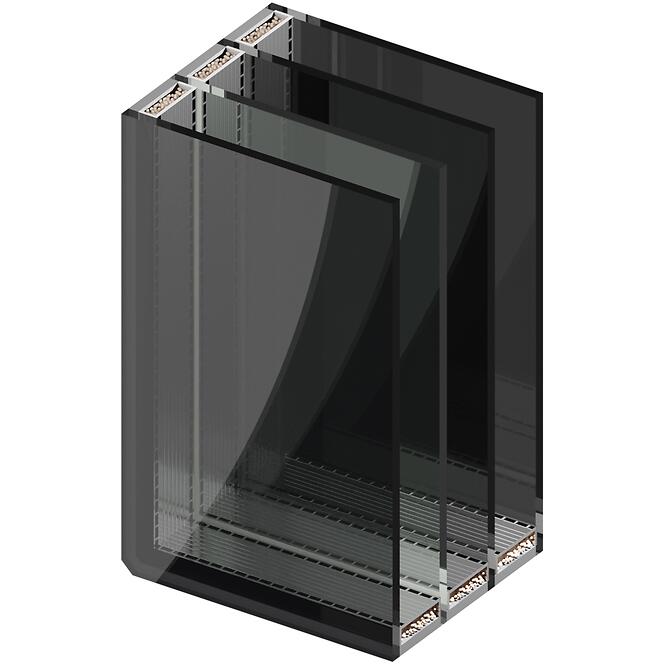 Dvere vchodové Neptun 90 L antracit čierna inox/grafitové