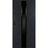 Dvere vchodové Neptun 90 P antracit čierna inox/grafitové