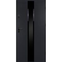 Dvere vchodové Neptun 90 P antracit čierna inox/grafitové