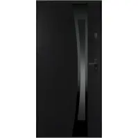 Dvere vchodové Asteria 90 L tmavý antracit čierna inox/grafitové
