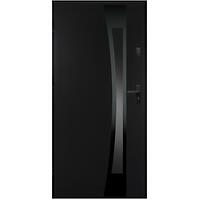 Dvere vchodové Asteria 90 L tmavý antracit čierna inox/grafitové