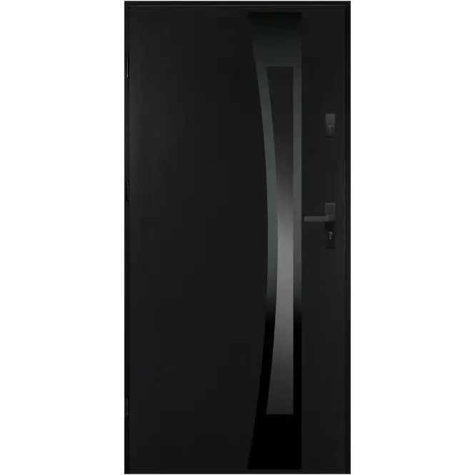 Dvere vchodové Asteria 90 L tmavý antracit čierna inox/grafitové