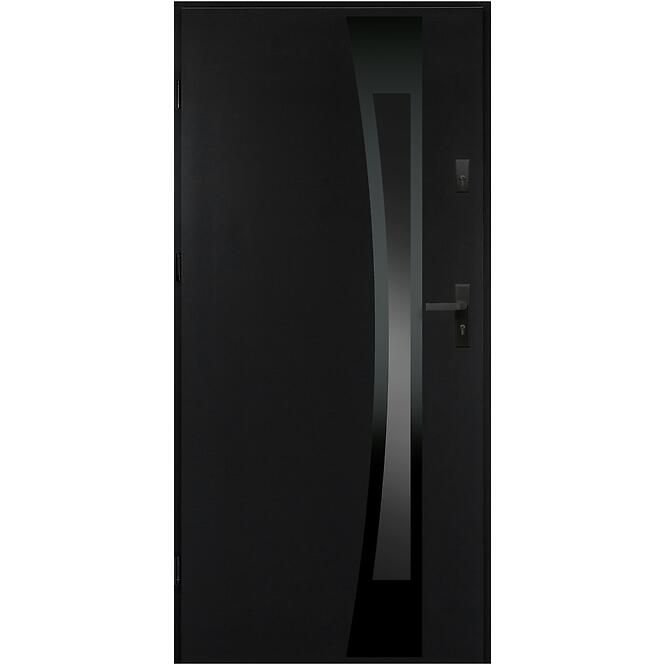 Dvere vchodové Asteria 90 L tmavý antracit čierna inox/grafitové