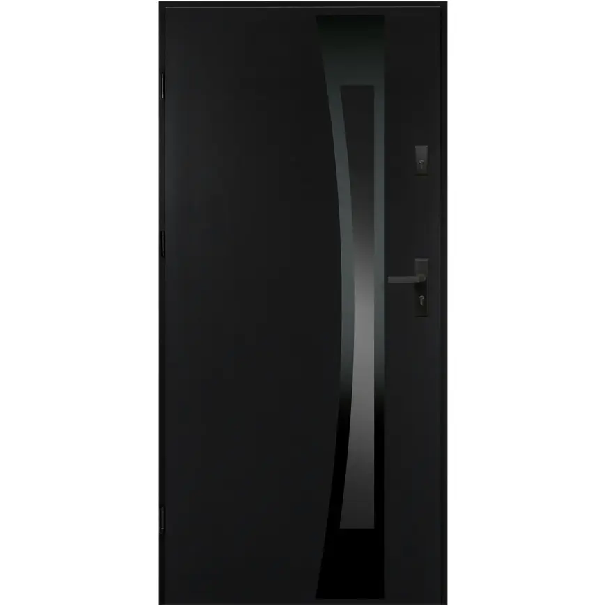 Dvere vchodové Asteria 90 L tmavý antracit čierna inox/grafitové