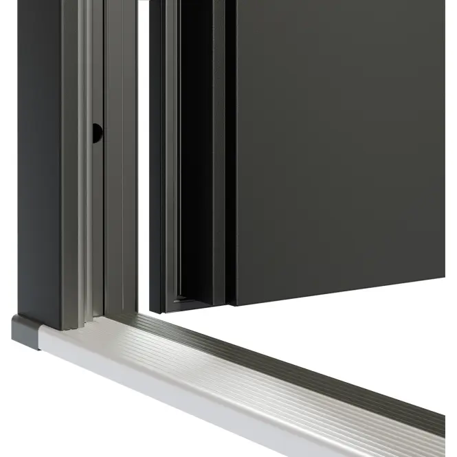 Dvere vchodové Asteria 90 L tmavý antracit čierna inox/grafitové