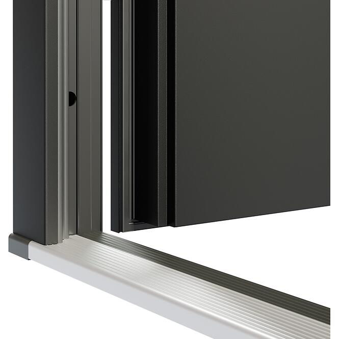 Dvere vchodové Asteria 90 L tmavý antracit čierna inox/grafitové,3