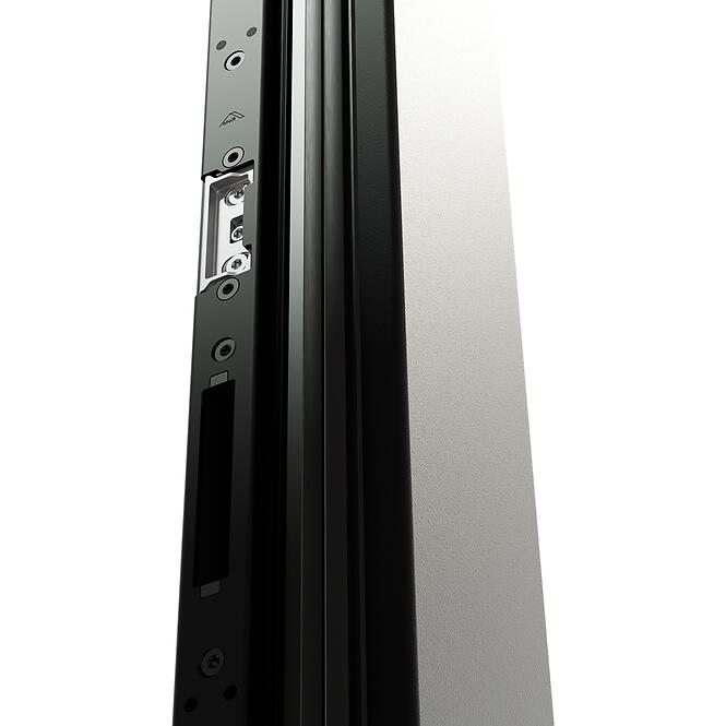 Dvere vchodové Asteria 90 L tmavý antracit čierna inox/grafitové