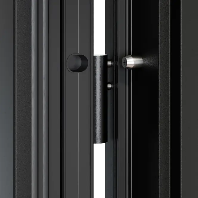 Dvere vchodové Asteria 90 L tmavý antracit čierna inox/grafitové