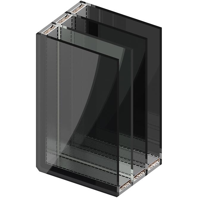 Dvere vchodové Asteria 90 L tmavý antracit čierna inox/grafitové,6