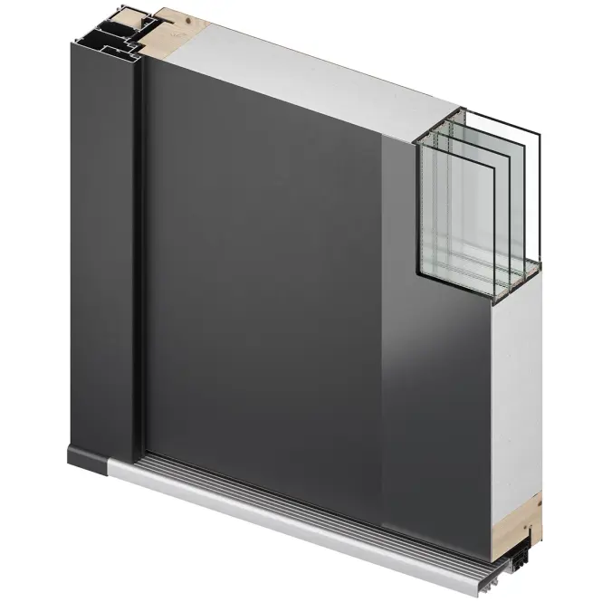 Dvere vchodové Asteria 90 L tmavý antracit čierna inox/grafitové