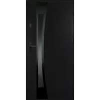 Dvere vchodové Asteria 90 P tmavý antracit čierna inox/grafitové